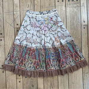 Floral Embroidered Midi Skirt